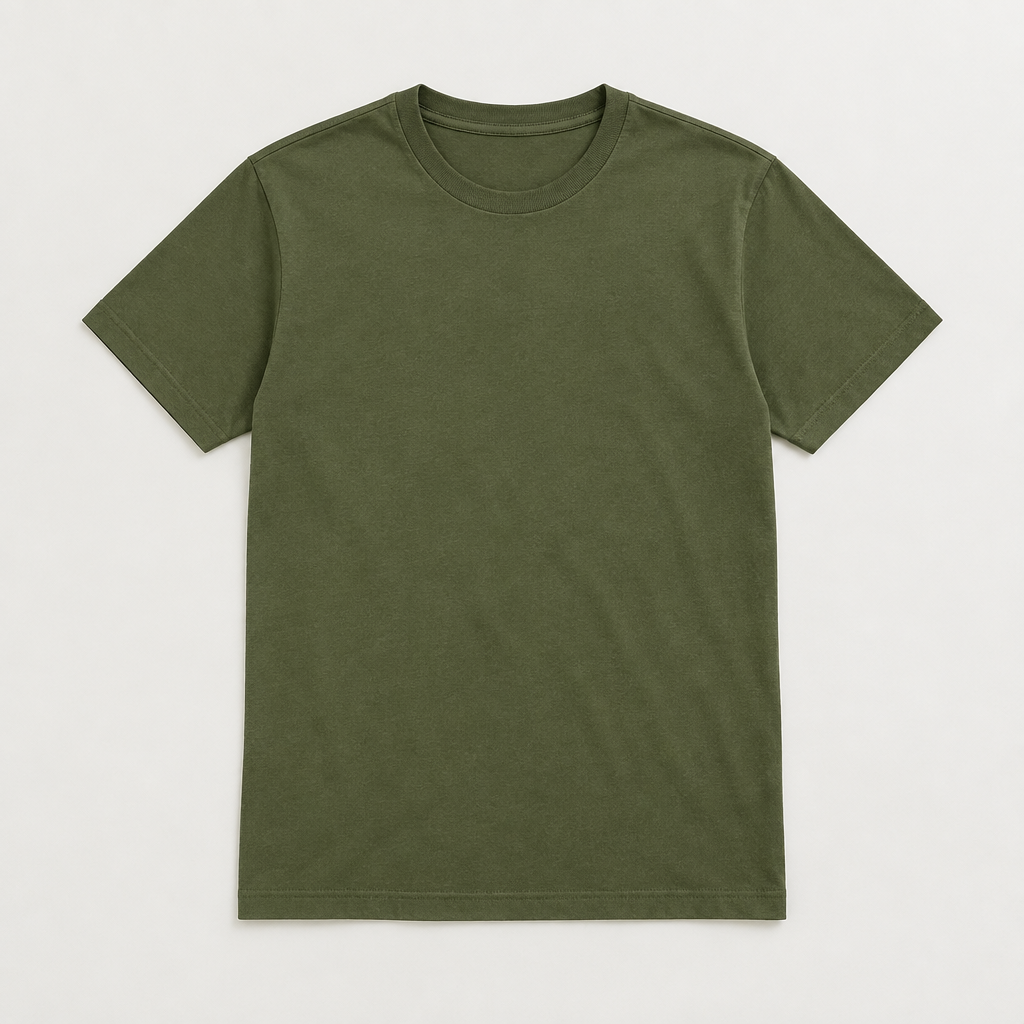 Remera verde oliva de algodón
